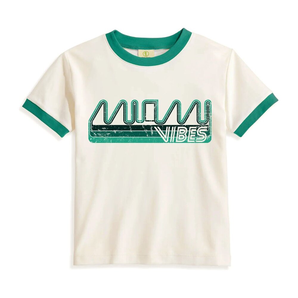 Miami Vibes Retro Graphic Ringer T-Shirt | Vintage 80s 90s Style Tee